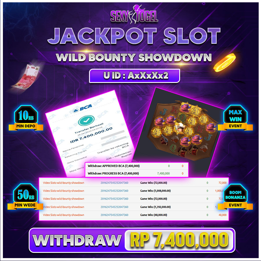 SEXYTOGEL JACKPOT SLOT WILD BOUNTY SHOWDOWN Rp.7.400.000.,-LUNAS